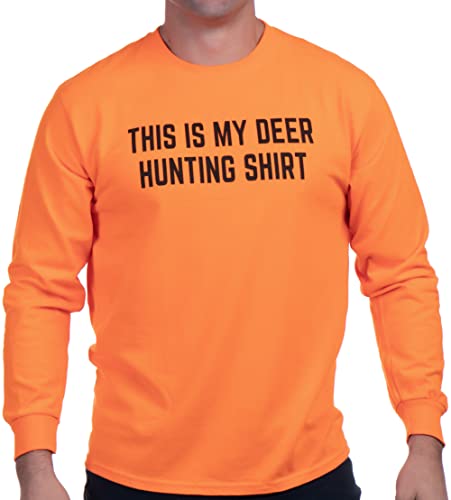 Ann Arbor T-shirt Co. This is My Deer Hunting Shirt | Funny Hunter Blaze Orange Safety Clothes T-Shirt-(Adult,XL)