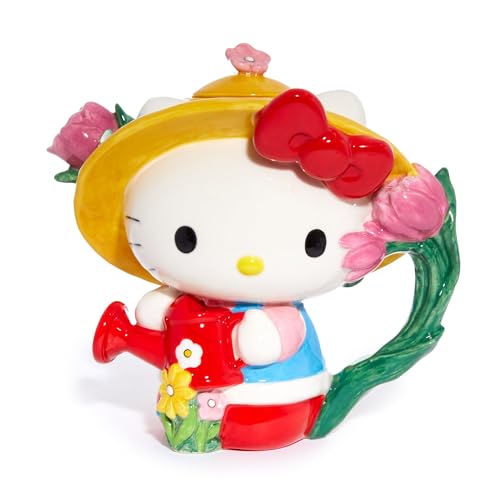 Blue Sky Clayworks Hello Kitty Sweet Farmer Teapot, 7.25-inch Height, Kitchen Accessories, Ceramic