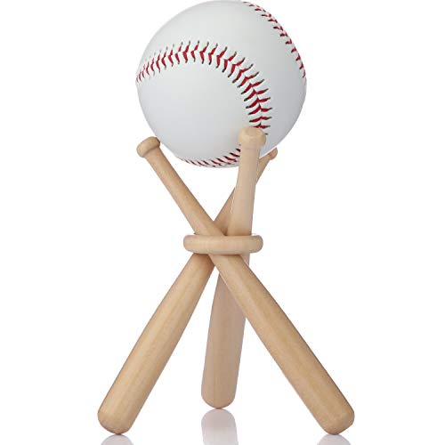 Honoson Baseball Stand Baseball Holders for Balls Display Baseball Bat Wooden Display Stand Holder Display Baseball Centerpieces for Tables for Baseball Sports Lover(Wood Color,1 Pack)