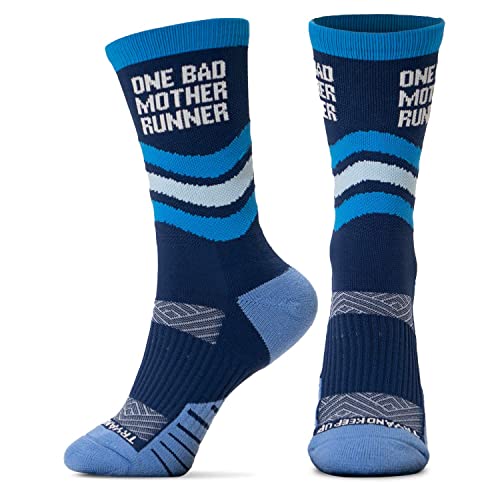 Gone For a Run Inspirational Athletic Running Socks | Mid-Calf | Bad Mother Runner | Royal Blue