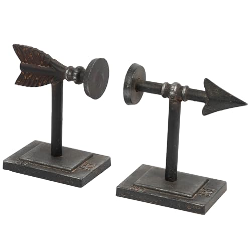 Creative Co-Op Bronze Arrow Shaped Cast Iron Bookends (Set of 2 Pieces)