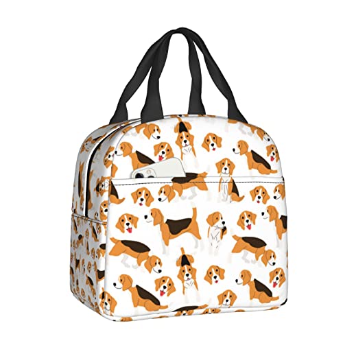 srufqsi Beagle Dog Lunch Bag Insulated Water-Resistant Tote Bag Reusable Lunch Box For Picnic Travel