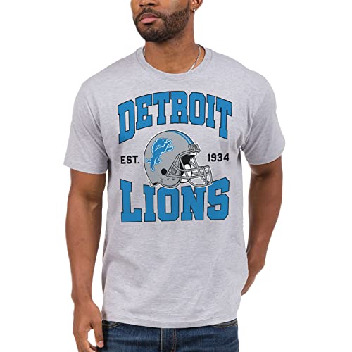 Junk Food Clothing x NFL - Detroit Lions - Team Helmet - Unisex Adult Short Sleeve Fan T-Shirt for Men and Women - Size X-Large