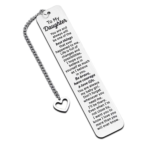 Daughter Birthday Gift to My Daughter Gift from Mom Dad Inspirational Bookmark for Kids Stepdaughter 16th 18th 21st Birthday Gift for Teen Girls Graduation Back to School Christmas Gifts for Her