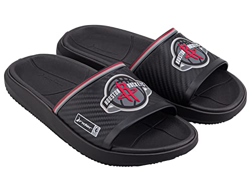 Rider Block NBA Athletic Slides for Men, Houston Rockets, 7