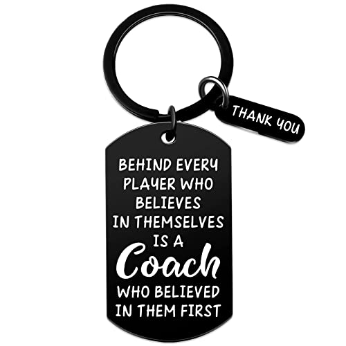 Coach Gifts for Men Women Coach Thank You Keychain for Hockey Celebration Basketball Soccer Football Volleyball Baseball Softball Volleyball Going away Mentor Coach End of Season Coach Gift Team