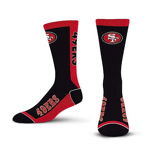 For Bare Feet NFL SAN FRANCISCO 49ERS MVP Crew Sock Team Color Large