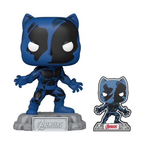 Funko Pop! & Pin: The Avengers: Earth's Mightiest Heroes - 60th Anniversary, Black Panther with Pin, Amazon Exclusive