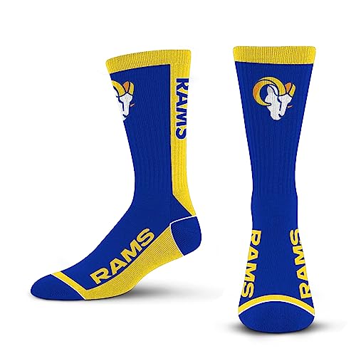 For Bare Feet NFL LOS ANGELES RAMS MVP Crew Sock Team Color Large