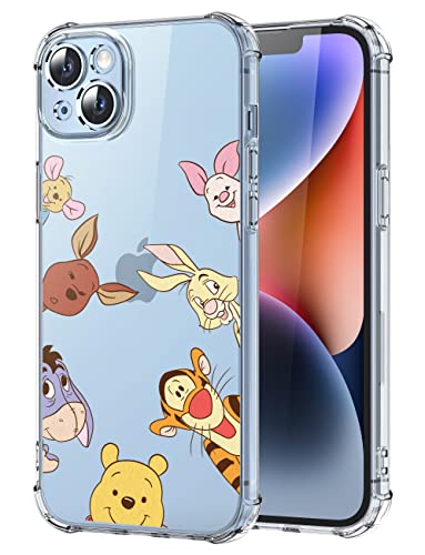 Coralogo for iPhone 14 TPU Case Cute Cartoon Kawaii Character Funny Unique Design Fashion Fun Stylish Soft Cases Girls Girly Women Kids Phone Cover for iPhone 14 6.1 Inches(Winni Family)