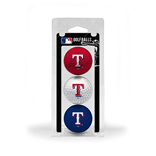 Team Golf MLB Texas Rangers 3 Golf Ball Pack Regulation Size Golf Balls, 3 Pack, Full Color Durable Team Imprint