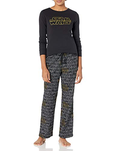 Amazon Essentials Disney | Marvel | Star Wars Women's Flannel Pajama Sleep Sets, Star Wars Logo - Womens, Medium