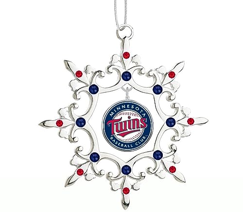 Twins Baseball Snowflake Christmas Ornament