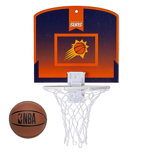 Franklin Sports NBA Phoenix Suns Mini Over The Door Basketball Hoop - Kids Indoor Mini Basketball Hoop with Basketball - NBA Fan Shop Mini Hoop for Bedroom + Office - Over The Door Mini Hoop Set