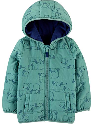 Simple Joys by Carter's Baby Boys' Puffer Jacket, Green Bear, 3T