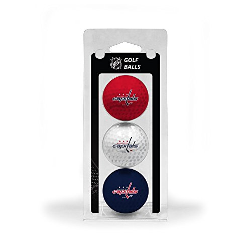 Team Golf NHL Washington Capitals 3 Golf Ball Pack Regulation Size Golf Balls, 3 Pack, Full Color Durable Team Imprint