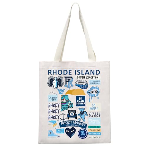 VAMSII Rhode Island Travel Tote Bag Rhode Island Lover Gift RI City Themed Shopping Bag for Travellers (Rhode Island)