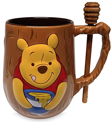 Disney Parks Exclusive - Ceramic Coffee Mug - Winnie the Pooh Sculpted with Honey Stick Stirrer, 25 ounces