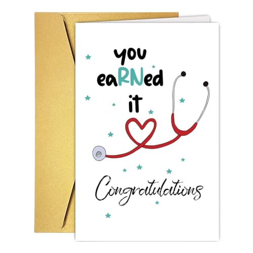 RUALOVE Cute Nurse Graduation Card Gifts for Her, Lovely Nurse Graduation Gift for Friend, Congratulations on Graduation For Nurse, New Nurse Card for Women, RN Card Gift For Daughter Sister