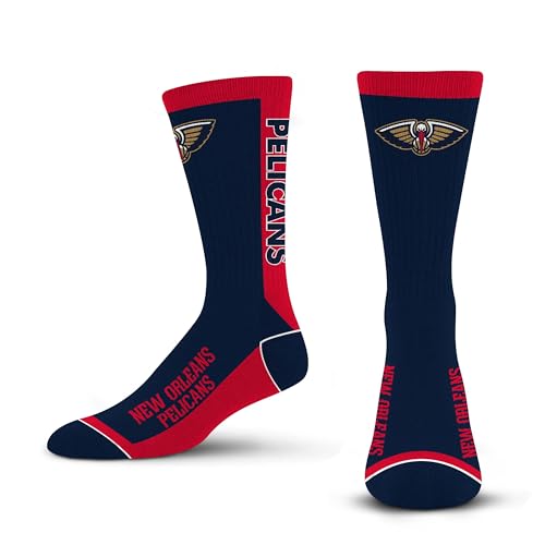 For Bare Feet NBA NEW ORLEANS PELICANS MVP Crew Sock Team Color Large