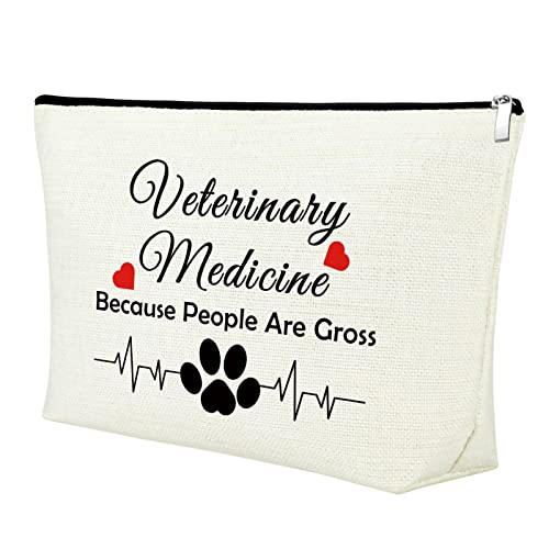 Thank You Gift for Veterinarian Funny Gift for Women Cosmetic Bag Vet Tech Gift Birthday Gift for Doctor Veterinary Technician Friend Sarcastic Gag Gift Makeup Bag Veterinary Medicine Graduation Gift