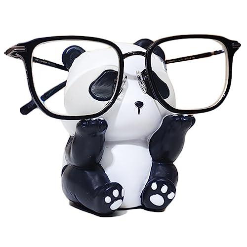 JARPSIRY Cute Panda Glasses Display Stand for Nightstand, Funny Animal Decorative Eyeglass Sunglass Holder, Home Office Desk Decoration