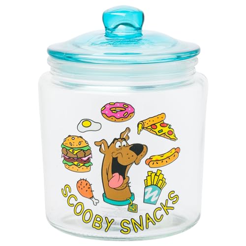 Silver Buffalo Scooby Doo Scooby Snacks Glass Cookie Snack Candy Jar with Lid (Small)