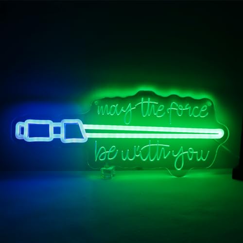 Lightsaber Neon Sign May The Force Be With You Neon Sign Usb Power LED Swords Light Wall Decor for Bedroom Living Room Best Gifts for Kids Men Fans