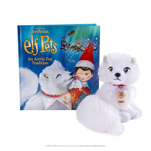 Elf Pets: an Artic Fox Tradition - Huggable Elf Pet Arctic Fox Stuffed Animal - Includes Beautifully Illustrated Hardbound Storybook, Mini Snow Globe Charm and Official Adoption Certificate