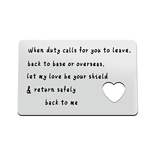 Military Engraved Wallet Card for Husband, Boyfriend, Marine, Navy, Air Force, Coast Guard, Valentine's Gift