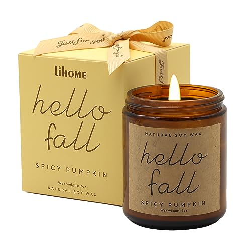 Fall Decorations for Home - Fall Candles, Fall Gifts for Women, Natural Soy Wax Pumpkin Spice Scented Candles