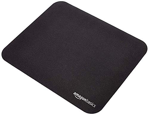 Amazon Basics Square Mouse Pad, Cloth with Rubberized Base, Standard, Black