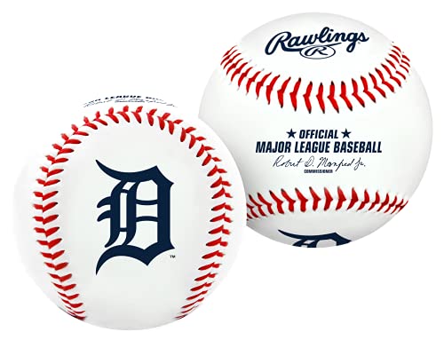 Rawlings MLB Detroit Tigers Team Logo Baseball, Official, White