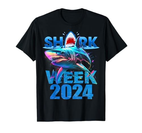 Shark Fin 2024 Week Passion For Shark Lover Ocean Wildlife T-Shirt