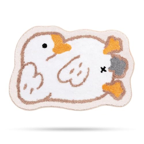 Molesun Goose Bath Mats, Microfiber Absorbent Bathroom Rugs with Non Slip Backing, Cute Bathroom Floor Mat for Kitchen, Bedroom, Kids Room Carpet, 18' x 25'