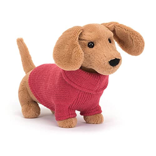 Jellycat Sweater Sausage Dachshund Wiener Dog Stuffed Animal, 9.5 inches | Dogs and Puppies Plush Toy | Classic Children's Gift