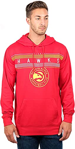 Ultra Game NBA Official Men’s Super Soft Midtown Hoodie Pullover Sweatshirt - Unisex, Atlanta Hawks, Team Color, Large