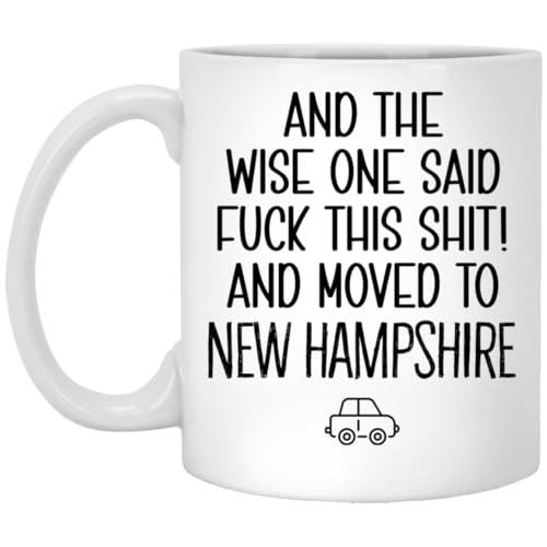 RandyShops Moving To New Hampshire Gift Mug - Relocating To New Hampshire Gift - New Hampshire Mug - Coworker Relocation Present - Moving Away Gift - Funny Gift For Friend Moving Out Of State 11oz