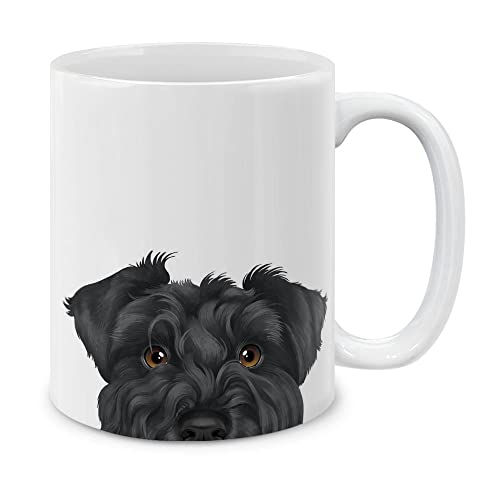 MUGBREW Black Miniature Schnauzer Dog Ceramic Coffee Mug Tea Cup, 11 OZ