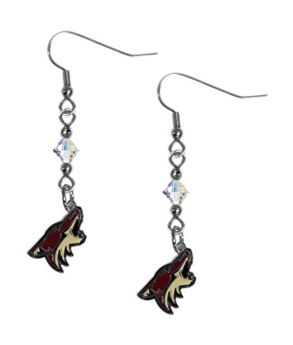 NHL Siskiyou Sports Womens Arizona Coyotes Crystal Dangle Earrings One Size Team Color