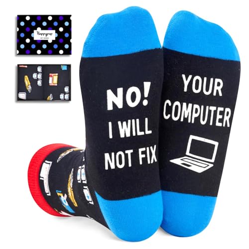 HAPPYPOP Geek Gifts for Men - Gifts For Computer Geeks Geeky Gifts Programmer Gifts, Programming Socks Programmer Socks Computer Socks Geek Socks