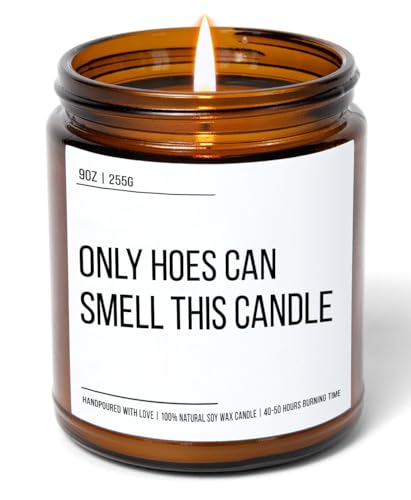 Only Hoes Can Smell This Candle - Funny Best Friend Birthday Gifts for Women - Sassy Sarcastic Bestie Present for Her Sister - Cute Christmas Friendship Gifts Ideas - 9 oz Natural Soy Wax