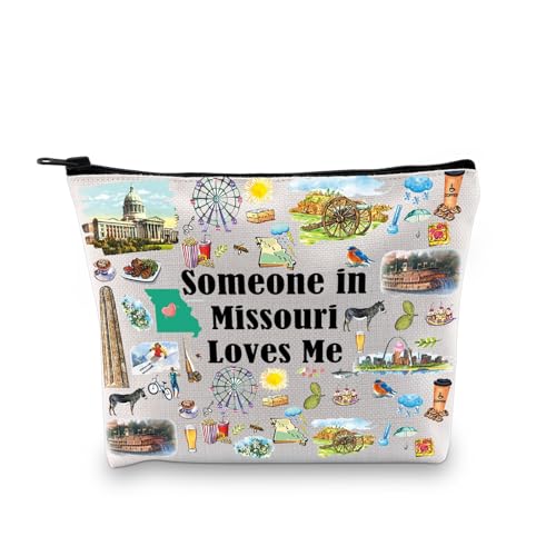 PXTIDY Missouri State Makeup Bag Long Distance Relationships Gift Someone In Missouri Loves Me Bag Missouri Souvenir Gift