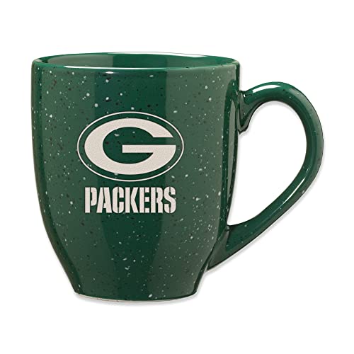 Rico Industries NFL Football Green Bay Packers Primary 16 oz Team Color Laser Engraved Ceramic Coffee Mug