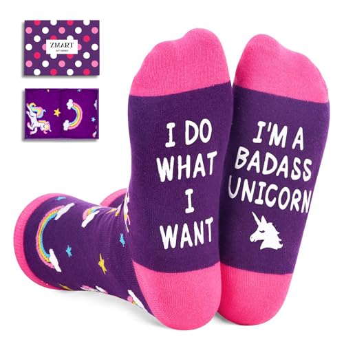 Zmart Unicorn Gifts Unicorn Socks Women Men - Novelty Funny Animal Socks, Unicorn Gifts for Adults Teen Girls