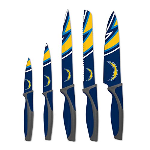 The Sports Vault NFL Los Angeles Chargers 5-Piece Kitchen Knife Set