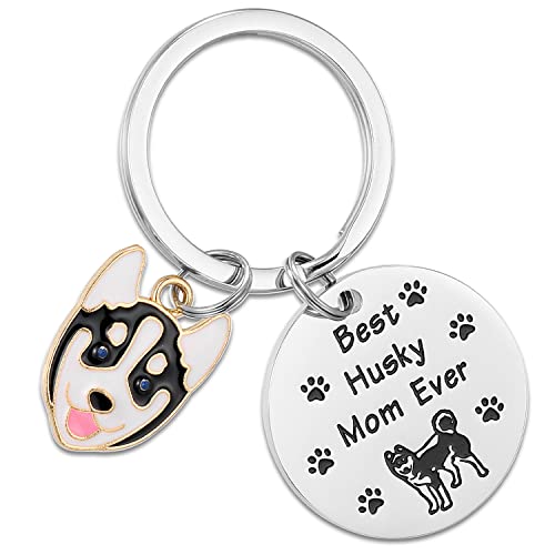 Kivosliviz Husky Keychain Gift Women Friend Animal Owner Huskies Mom Jewelry