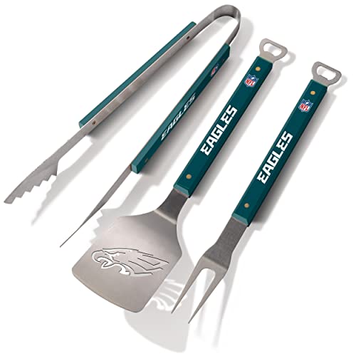 YouTheFan NFL Philadelphia Eagles Spirit Series 3-Piece BBQ Set Stainless Steel, 22' x 9'