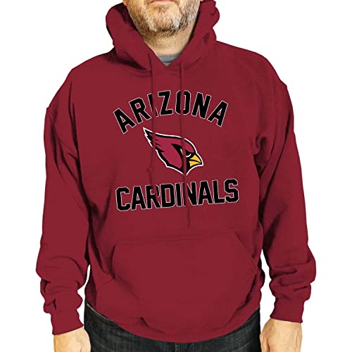 Team Fan Apparel NFL Adult Gameday Hooded Sweatshirt - Poly Fleece Cotton Blend - Stay Warm and Represent Your Team in Style (Arizona Cardinals - Cardinal, Adult Large)