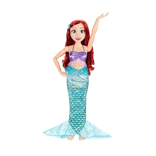 Disney Princess Ariel Doll Playdate 32” Tall & Poseable, My Size Articulated Doll in Mermaid Outfit, Comes with Dinglehopper to Comb Her Long Red Hair, and Seashell Hair Pins